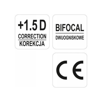 YATO Bifokális védőszemüveg +1,5 víztiszta (YT-73612) YATO Bifokális védőszemüveg +1,5 víztiszta (YT-73612)