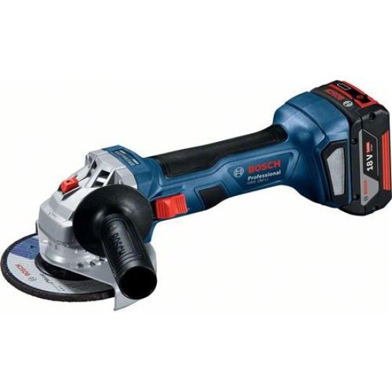 BOSCH Akkus sarokcsiszoló 125 mm GWS 180-LI kofferben (2 X 4,0 Ah + gyorstöltő) (06019H9021)