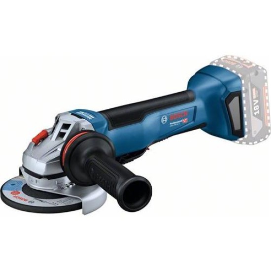 BOSCH Akkus sarokcsiszoló 125 mm GWS 18V-10 P kartondobozban (akku és töltő nélkül) (06019J4100)