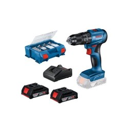 BOSCH Akkus ütvefúró-csavarozó GSB 185-LI + 82 r. tartozék klt. kofferben (2 x 2,0 Ah + töltő) (0615990N2P) BOSCH Akkus ütvefúró-csavarozó GSB 185-LI + 82 r. tartozék klt. kofferben (2 x 2,0 Ah + töltő) (0615990N2P)