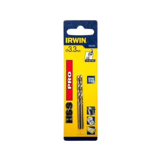 IRWIN Csigafúró 3,3 x 65/36 mm HSS PRO hengeres (2 db/cs) (10502382)