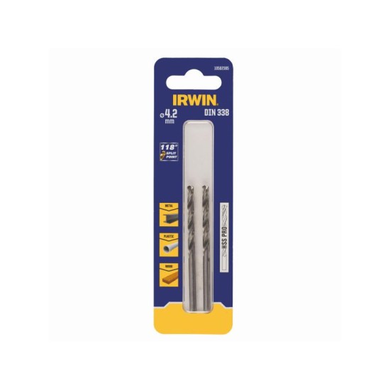 IRWIN Csigafúró 4,2 x 75/43 mm HSS PRO hengeres (2 db/cs) (10502385)