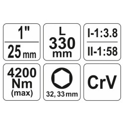 YATO YT‑0782 nyomatéksokszorozó 1'', 4200 Nm