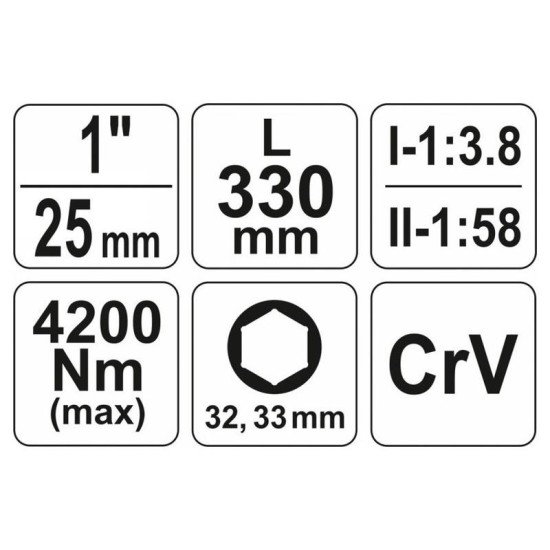 YATO Nyomatéksokszorozó 1' 4200 Nm (YT-0782) YATO Nyomatéksokszorozó 1' 4200 Nm (YT-0782)