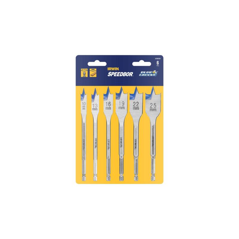 IRWIN Lapos fafúró lészlet 6 részes bit Blue Groove 4x (10-13-16-19-22-25 x 152 mm) (10502826)