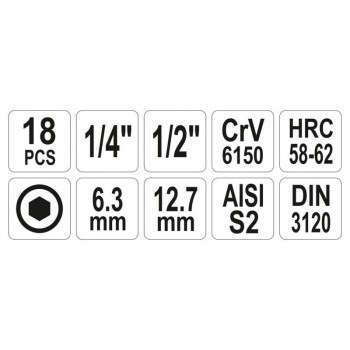 YATO Bit készlet 18 részes (YT-7752) YATO Bit készlet 18 részes (YT-7752)