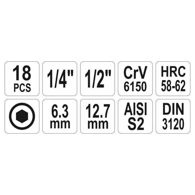 YATO Bit készlet 18 részes (YT-7752)
