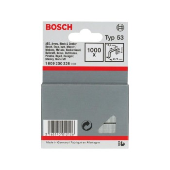 BOSCH Tűzőkapocs 6 x 11,4 x 0,74 mm HT14 tűzőgéphez (1000 db/cs) (1609200326) BOSCH Tűzőkapocs 6 x 11,4 x 0,74 mm HT14 tűzőgéphez (1000 db/cs) (1609200326)