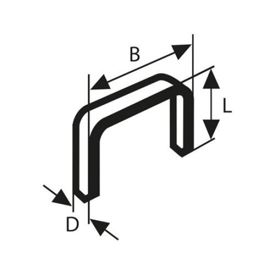 BOSCH Tűzőkapocs 12 x 11,4 x 0,74 mm HT14 tűzőgéphez (1000 db/cs) (1609200367)