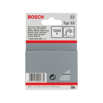 BOSCH Tűzőkapocs 12 x 11,4 x 0,74 mm HT14 tűzőgéphez (1000 db/cs) (1609200367) BOSCH Tűzőkapocs 12 x 11,4 x 0,74 mm HT14 tűzőgéphez (1000 db/cs) (1609200367)