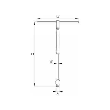 YATO T-hajtószár 1/4' x 310 mm forg. nyéllel CrV (YT-1565)