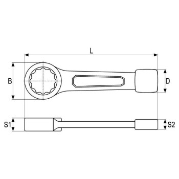 YATO Üthető csillagkulcs 46 mm / 240 mm CrV (YT-1608)