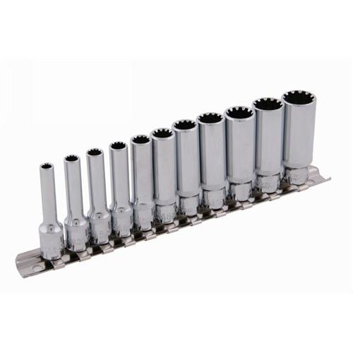 Dugókulcs 12 szögletű készlet 12 részes 1/4' 4-13 mm CrV (17250F) Dugókulcs 12 szögletű készlet 12 részes 1/4' 4-13 mm CrV (17250F)