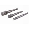 Dugókulcs adapter készlet 3 részes 1/4' Hex - 1/4', 3/8', 1/2' négyszög CrV (18604F)