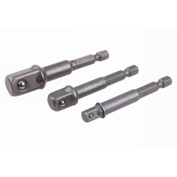 Dugókulcs adapter készlet 3 részes 1/4' Hex - 1/4', 3/8', 1/2' négyszög CrV (18604F)