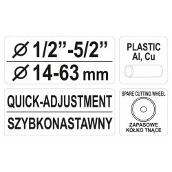 YATO Csővágó görgős 14-63 mm (réz-alu-műany.) (YT-2234)