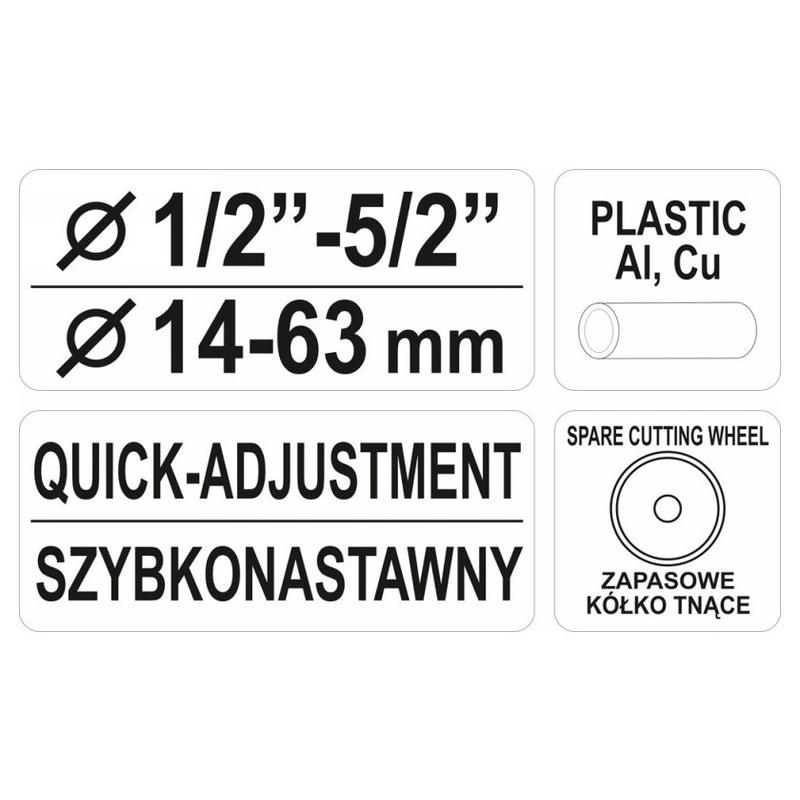 YATO Csővágó görgős 14-63 mm (réz-alu-műany.) (YT-2234)