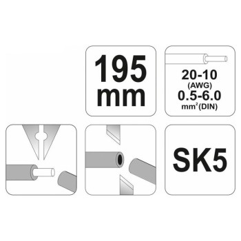 YATO Automata blankoló fogó 195 mm/0,5 - 6,0 mm2 (YT-2275) YATO Automata blankoló fogó 195 mm/0,5 - 6,0 mm2 (YT-2275)