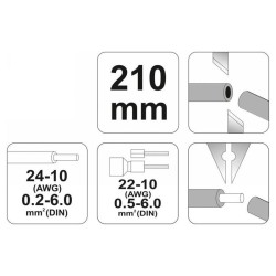 YATO Blankoló & krimpelő fogó 210 mm/0,2-6,0 mm2 (YT-2278) YATO Blankoló & krimpelő fogó 210 mm/0,2-6,0 mm2 (YT-2278)