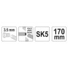 YATO Kábelvágó fogó 170 mm (10,5 mm2-ig és csavart 3,5 mm-ig) (YT-2279)
