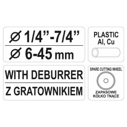 YATO Csővágó görgős 6-45 mm (réz-alu-műany.) (YT-2233)