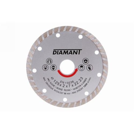 DIAMANT Gyémánt vágókorong 125 x 2,0 x 7,0 x 22,2 mm turbo (21140F)