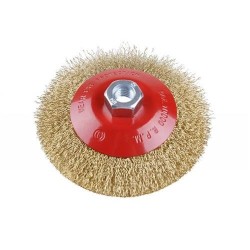 FESTA Döntött körkefe M14 125 x 10 mm sárgaréz bevonat (21901F) FESTA Döntött körkefe M14 125 x 10 mm sárgaréz bevonat (21901F)