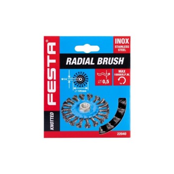FESTA Sodrott körkefe M14 125 mm inox (22040F)