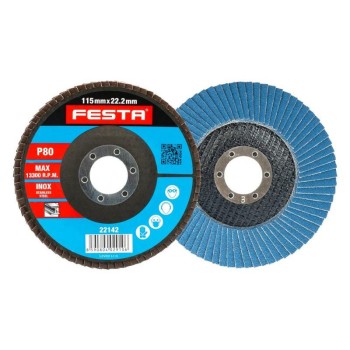 FESTA Lamellás csiszolókorong 115 x 22,2 mm / P80 inox (22142F)