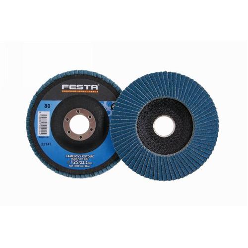 FESTA Lamellás csiszolókorong 125 x 22,2 mm / P80 inox (22147F)