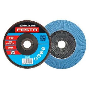 FESTA Lamellás csiszolókorong 150 x 22,2 / P80 inox (22155F)