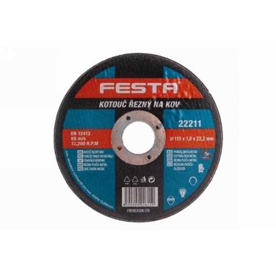 FESTA Vágókorong fémre 115 x 1,0 x 22,2 mm (22211F)