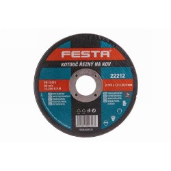 FESTA Vágókorong fémre 115 x 1,2 x 22,2 mm (22212F) FESTA Vágókorong fémre 115 x 1,2 x 22,2 mm (22212F)