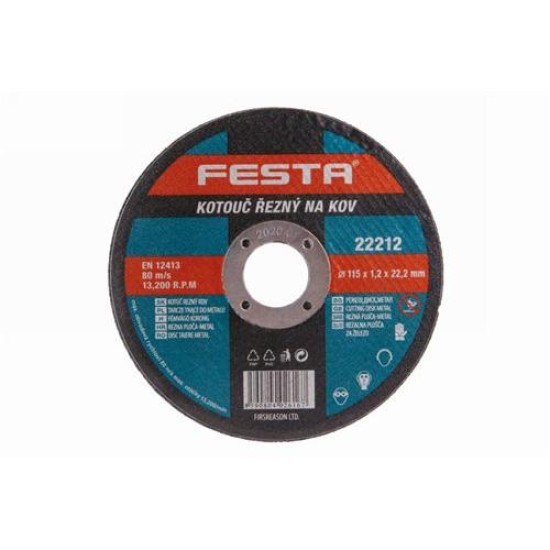 FESTA Vágókorong fémre 115 x 1,2 x 22,2 mm (22212F)