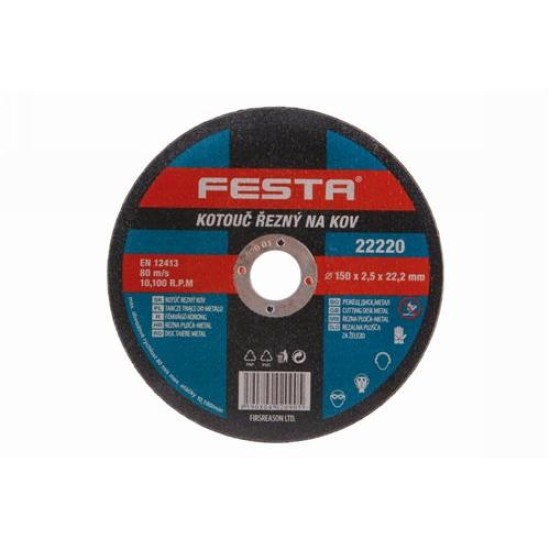 FESTA Vágókorong fémre 150 x 2,5 x 22,2 mm (22220F)