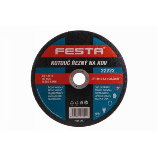 FESTA Vágókorong fémre 180 x 2,5 x 22,2 mm (22222F)