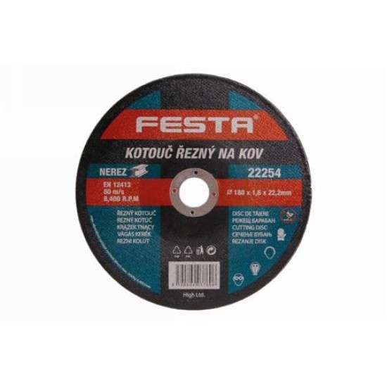 FESTA Vágókorong fémre 180 x 1,6 x 22,2 mm (22254F)