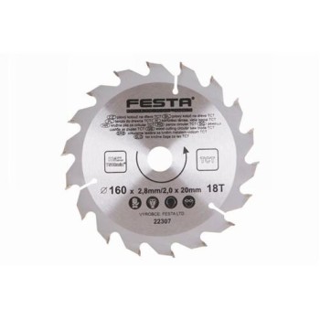 FESTA Fűrésztárcsa fához 160 x 20 x 2,0 mm / 18T (22307F)