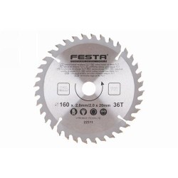FESTA Fűrésztárcsa fához 160 x 20 x 2,0 mm / 36T (22311F) FESTA Fűrésztárcsa fához 160 x 20 x 2,0 mm / 36T (22311F)