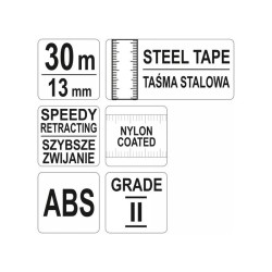 YATO Mérőszalag 30 m x 13 mm acél (YT-71581)