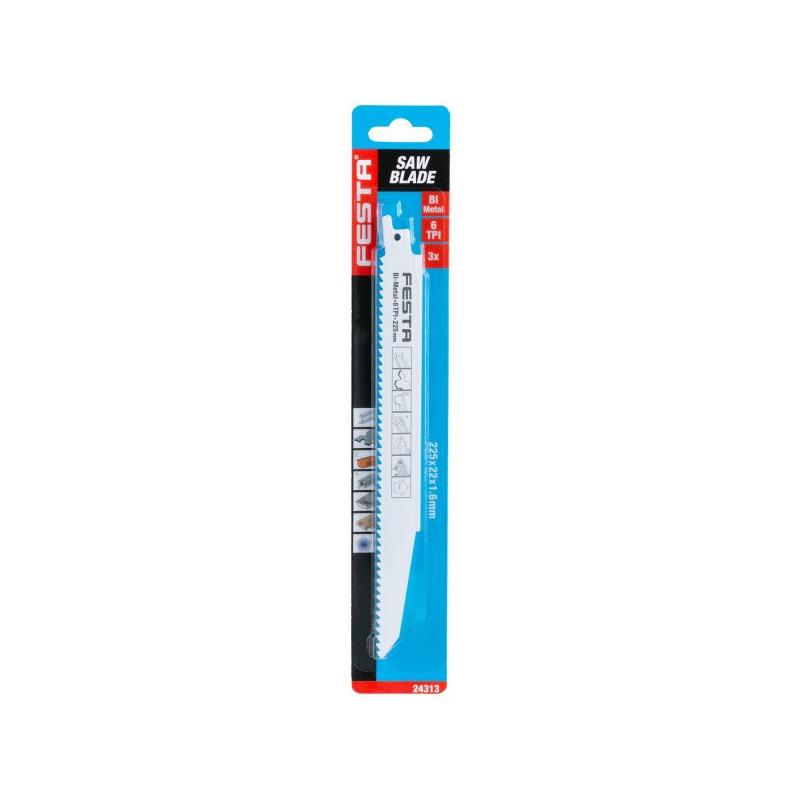 FESTA Szablyafűrészlap 225/19/1,6 mm bimetál (3 db/cs) (24313F)