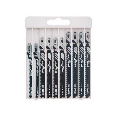 BOSCH Dekopírfűrészlap készlet 10 részes T befogás fára (2607010629)