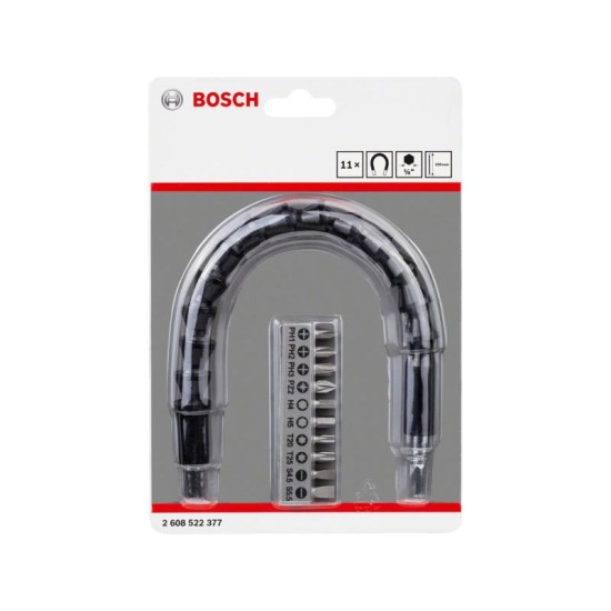 BOSCH Bithegy készlet 11 részes flexibilis műanyag hosszabbítóval 300 mm (2608522377)