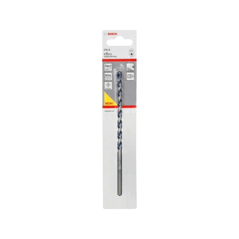 BOSCH Kőzetfúró 6,0 x 150/100 mm kétélű CYL-5 (2608588145)