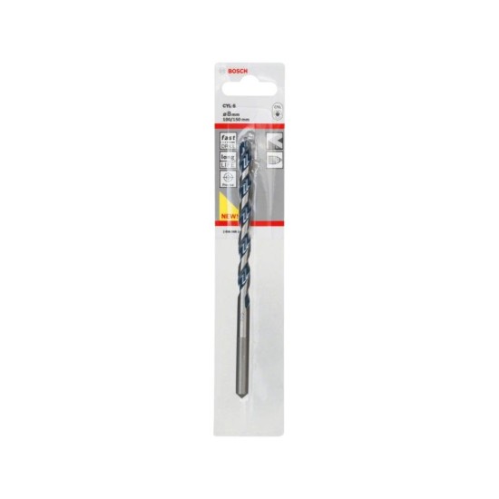 BOSCH Kőzetfúró 8,0 x 150/100 mm kétélű CYL-5 (2608588152)