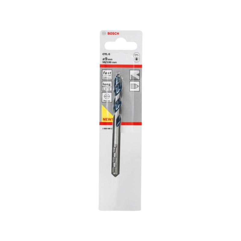 BOSCH Kőzetfúró 9,0 x 100/50 mm kétélű CYL-5 (2608588154)
