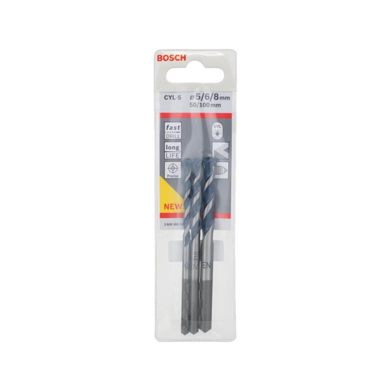 BOSCH Kőzetfúró készlet 3 részes kétélű CYL-5 (2608588164)