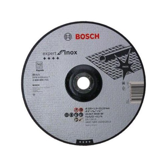 BOSCH Vágókorong fémre 230 x 1,9 x 22,2 mm Expert for Inox hajlított AS 46 T INOX BF (2608600711)