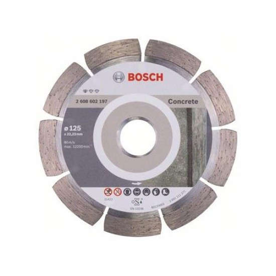 BOSCH Gyémánt vágókorong 125 x 1,6 x 10 x 22,2 mm szegmentált Standard for Concrete (2608602197)