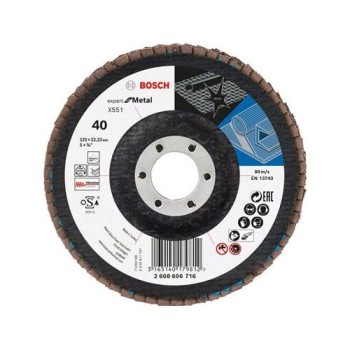 BOSCH Lamellás csiszolókorong kúpos 125 x 22,2 / P40 cirkon-korund X551 inox (2608606716) BOSCH Lamellás csiszolókorong kúpos 125 x 22,2 / P40 cirkon-korund X551 inox (2608606716)